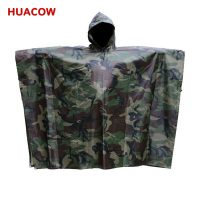 Camouflage Quadrate PVC Coating Poncho Rainwear BR324