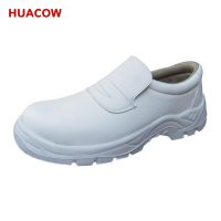 White Leather Safety Toe Work Shoes DS523