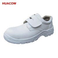 White Leather Safety Toe Work Shoes DS524