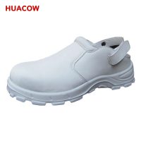 White Leather Safety Toe Work Shoes DS525