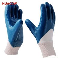 Chemical Resistance Blue Nitrile Coated Glove HN522