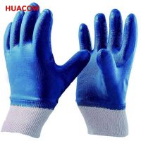 Chemical Resistance Blue Nitrile Coated Glove HN523