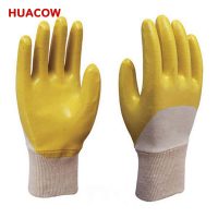 Chemical Resistance Yellow Nitrile Coated Glove HN632