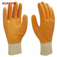 Chemical Resistance Yellow Nitrile Coated Glove HN726