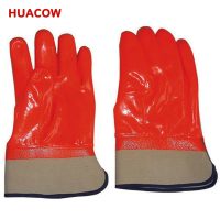 Safety Cuff Chemical PVC Smooth Coated Glove HP253