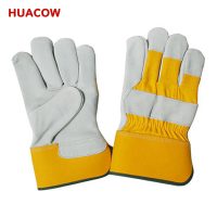 Cow Split Leather Wing Thumb Safety Gloves HD322