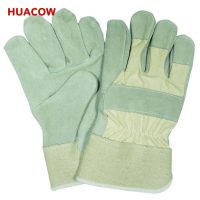 Cow Split Leather Wing Thumb Safety Gloves HD332