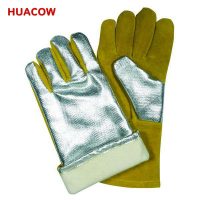 Cow Leather Welding Gloves with Aluminum Back HD842